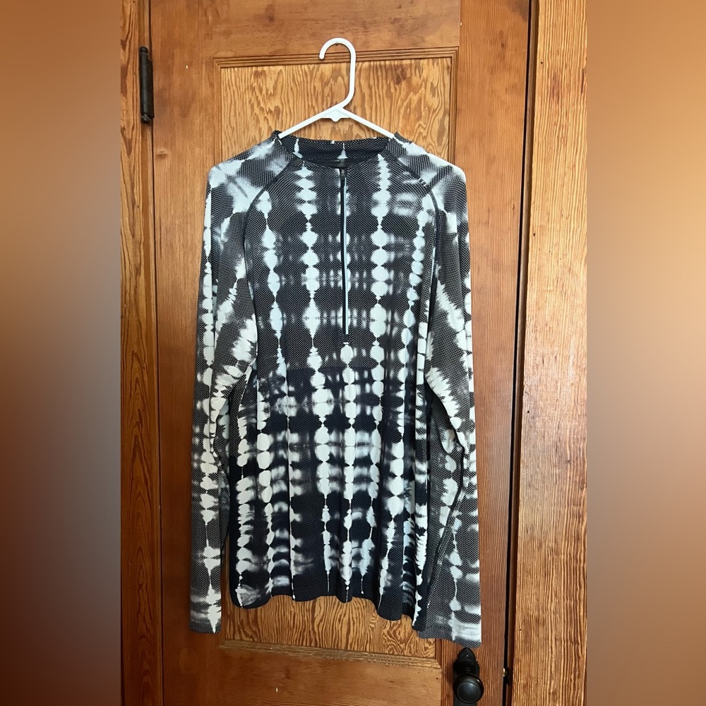 Men's Lululemon Long Sleeve Tie Dye Metal Vent Tech 3/4 Zip- Size XL
